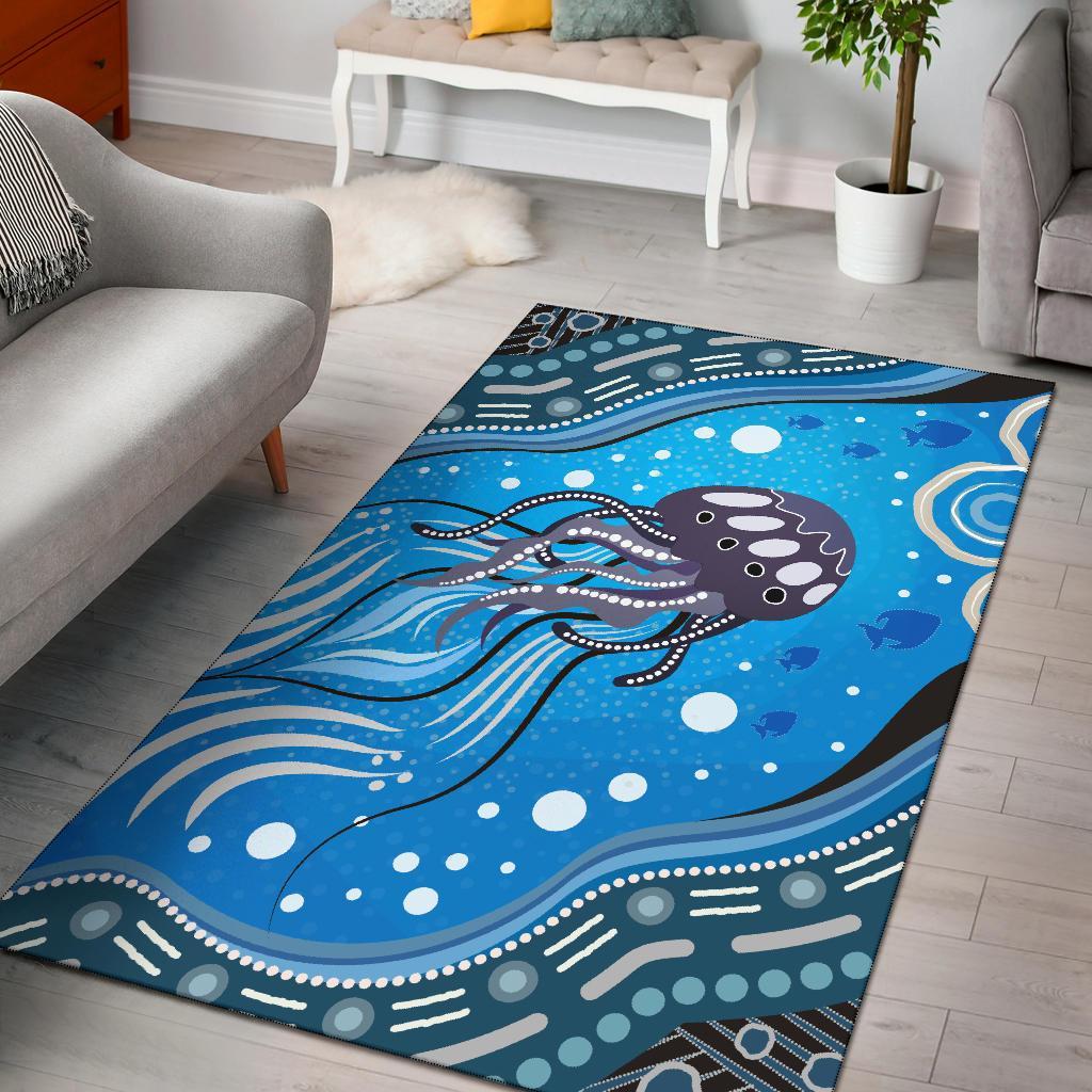 area-rug-aboriginal-dot-art-painting-depicting-jellyfish