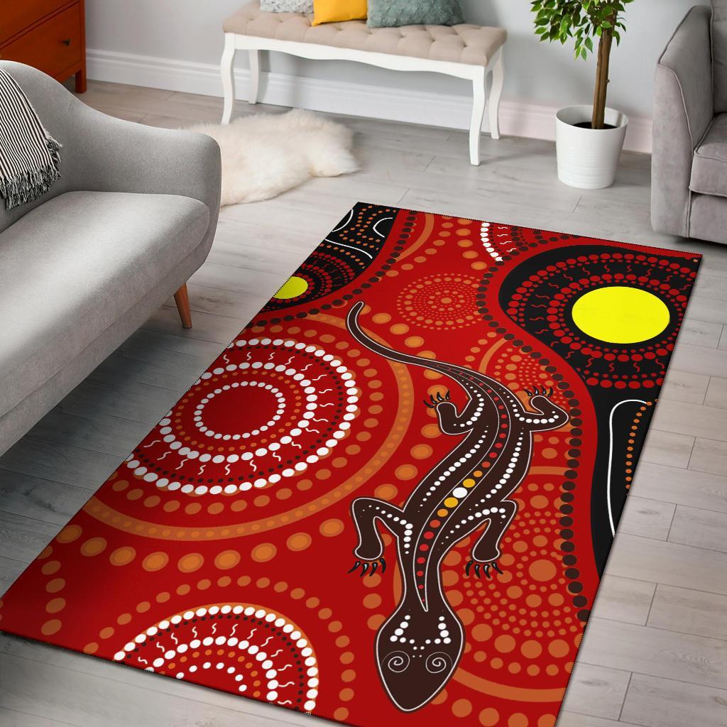 aboriginal-area-rug-australia-lizard-dot-painting-art