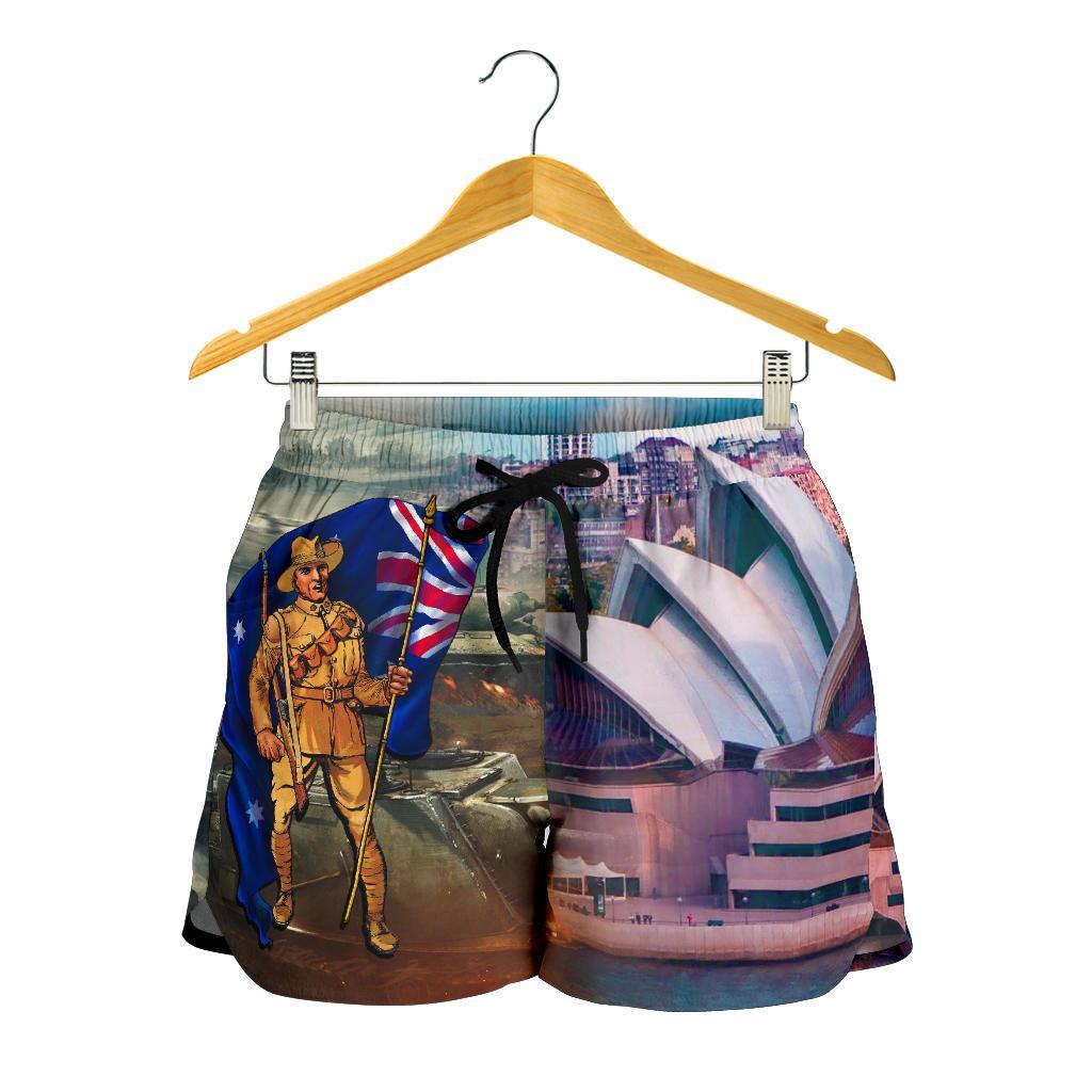 Anzac Women's Shorts - Australian Soldier - Vibe Hoodie