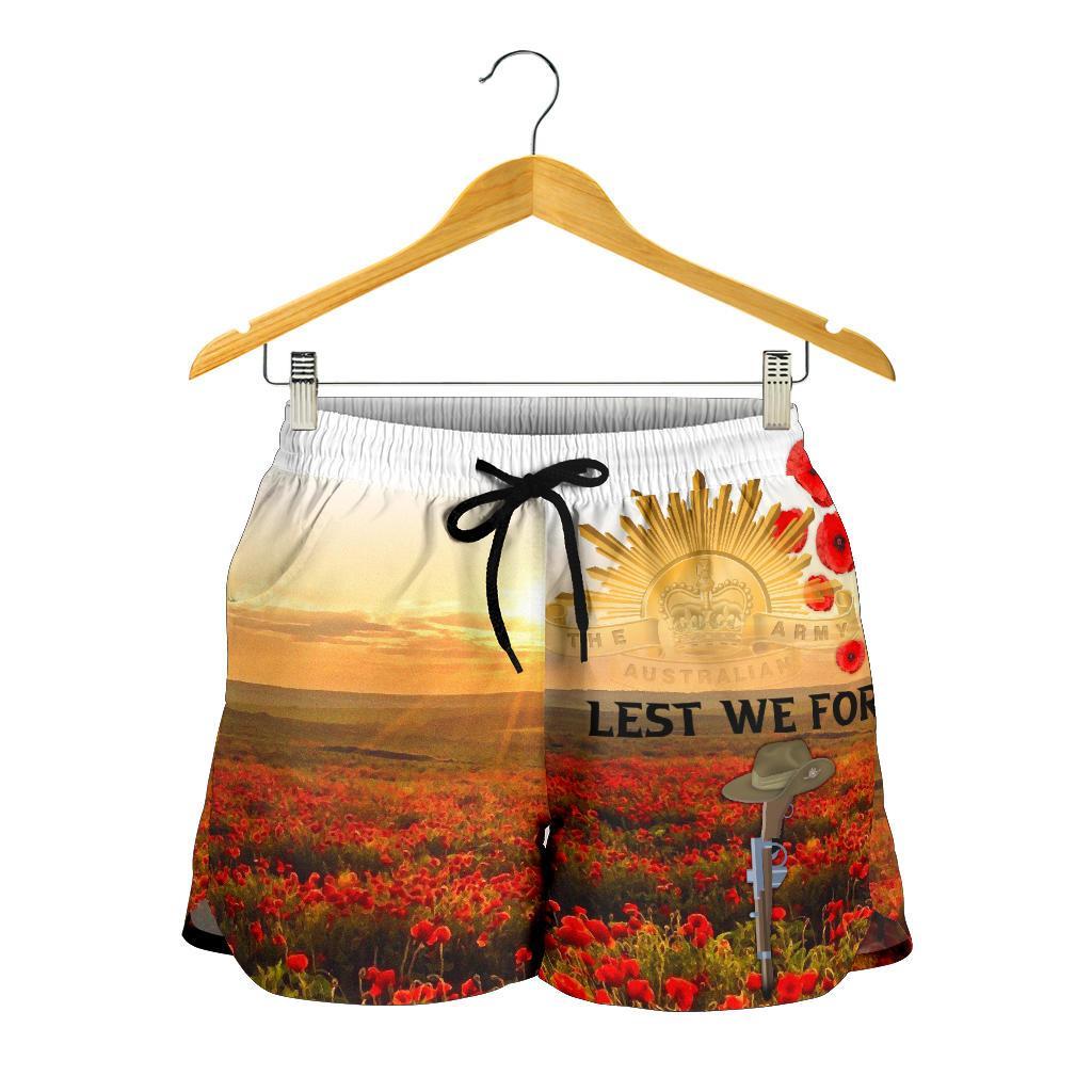 Anzac Day 2021 All Over Print Women's Shorts - We Will Remember Them - Vibe Hoodie