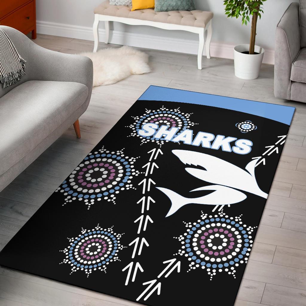 cronulla-area-rug-sharks-simple-indigenous-black