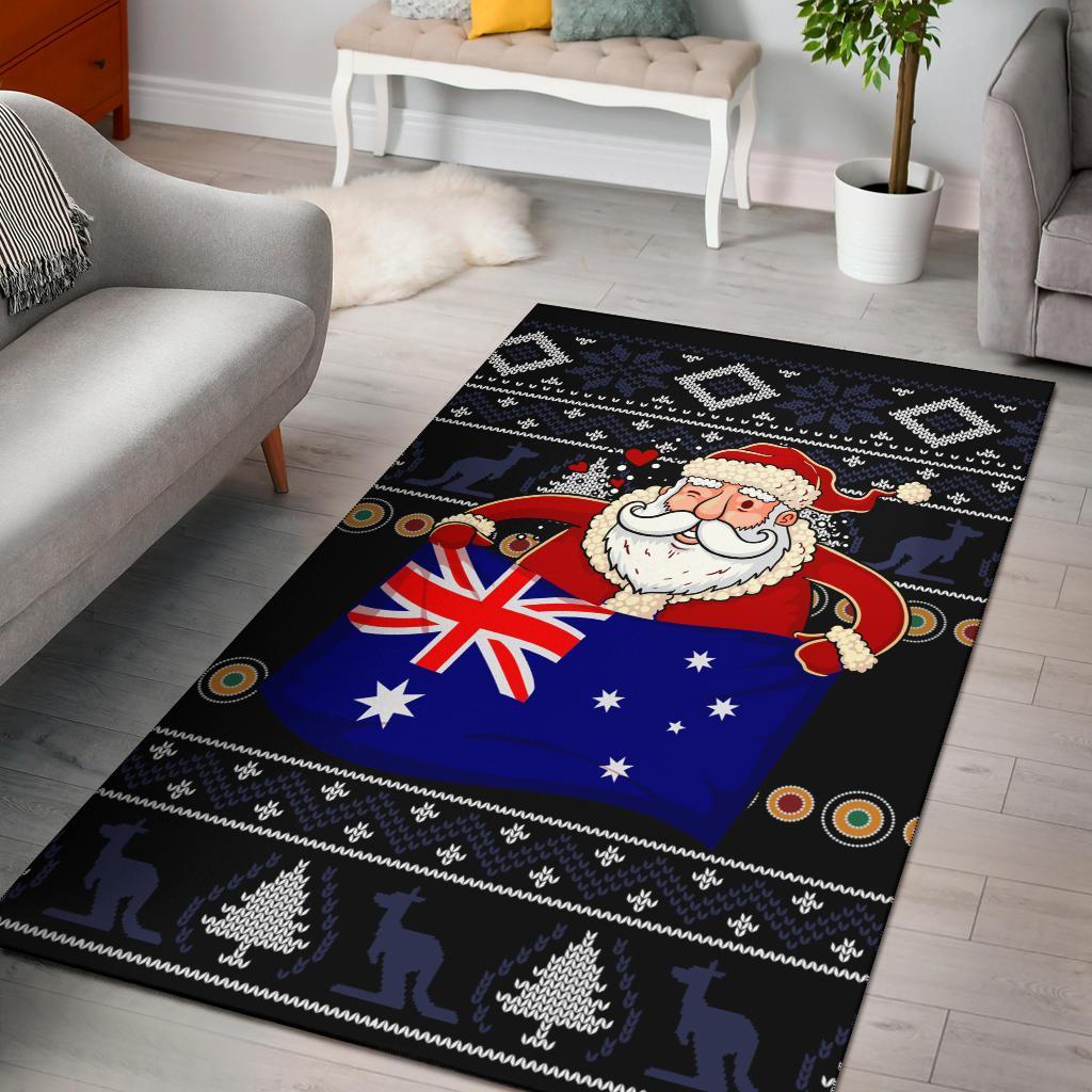 christmas-area-rug-australia-santa-claus-hold-the-flag-black