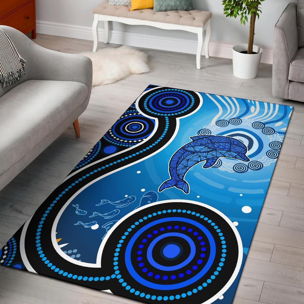 aussie-aboriginal-area-rug-dolphin-and-aboriginal-dot-patterns
