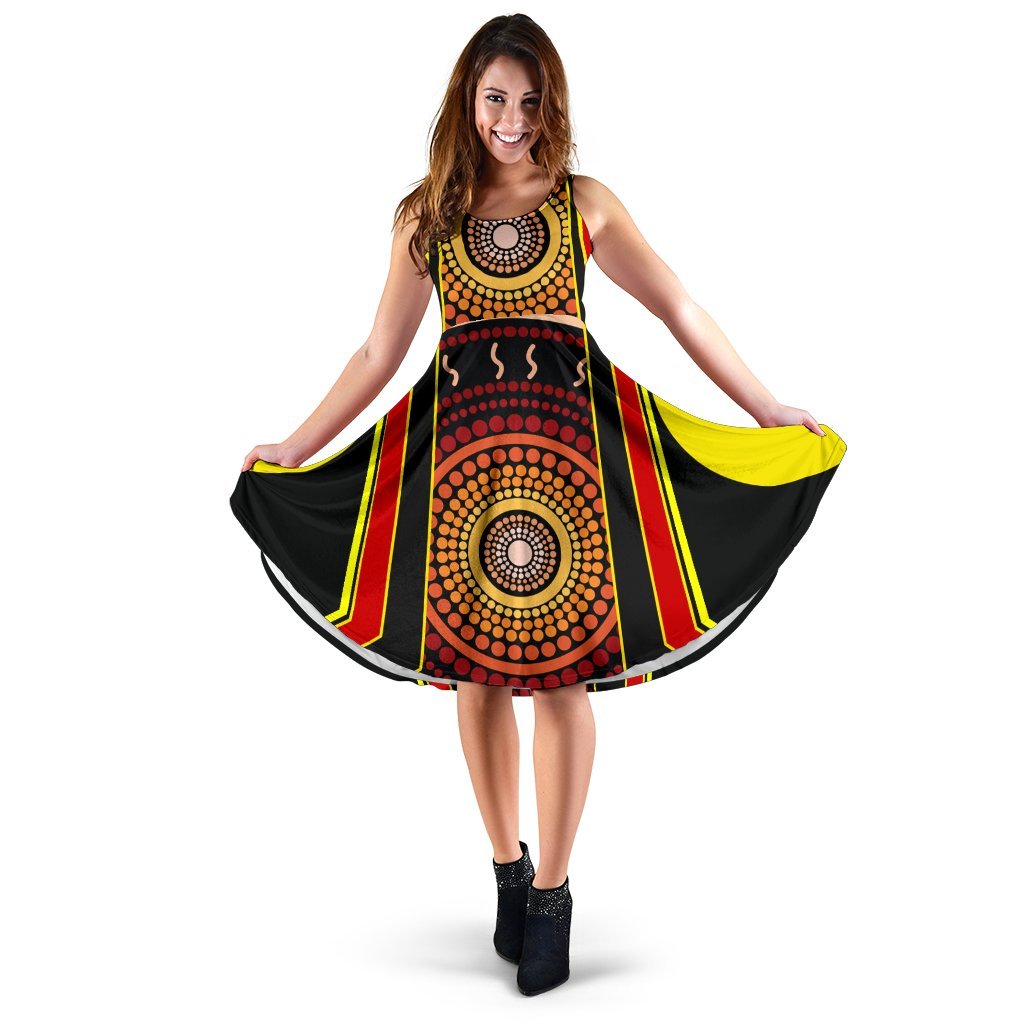 Women's Dress - Aboriginal With Dot Painting Art - Vibe Hoodie