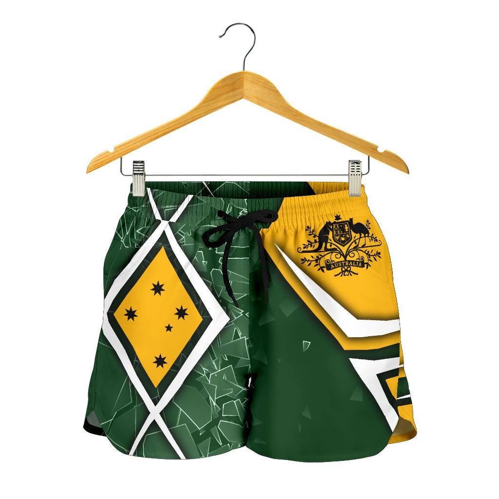 Women's Shorts - Aussie Flag (Green) - Vibe Hoodie