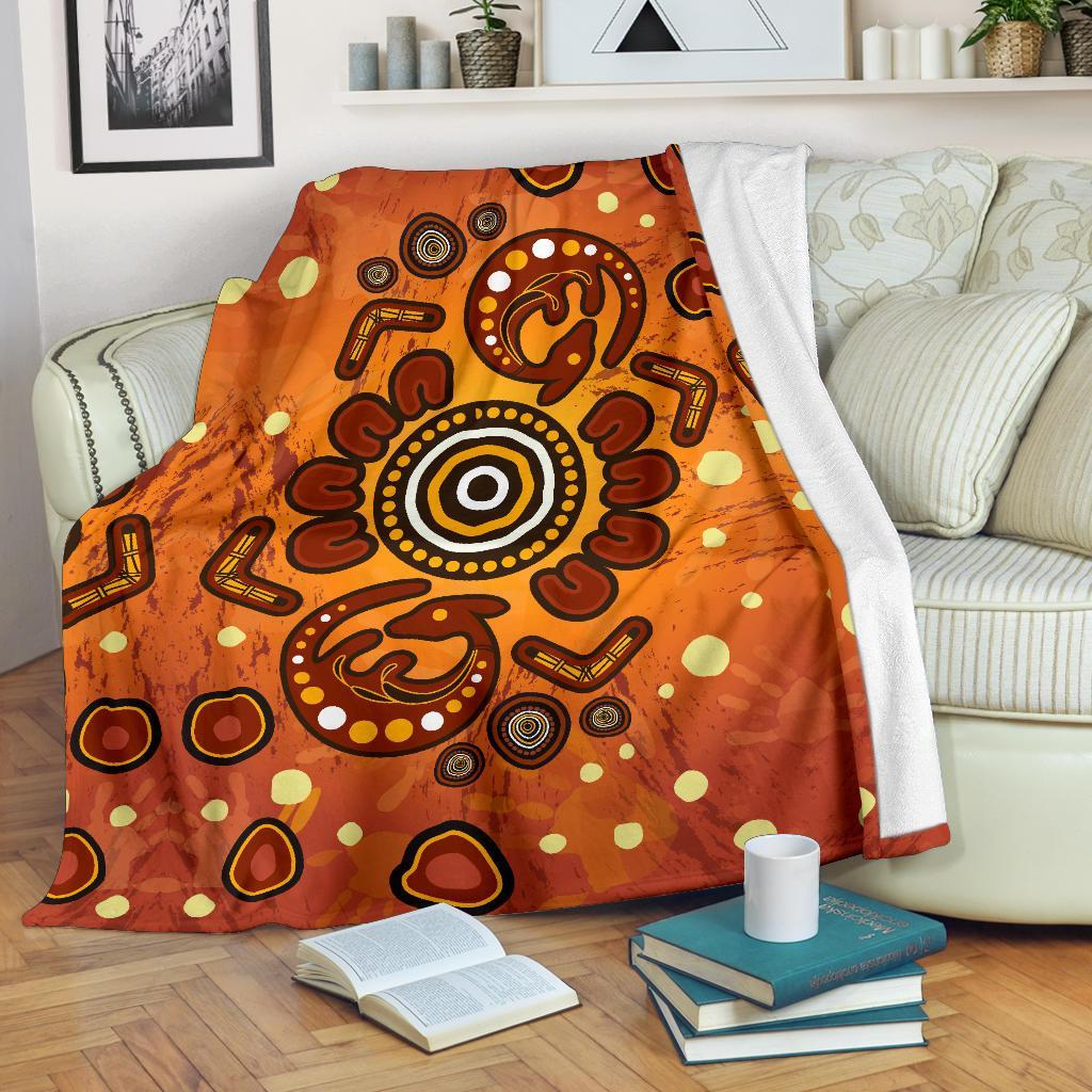 aboriginal-premium-blanket-baby-kangaroo-and-dot-painting-patterns