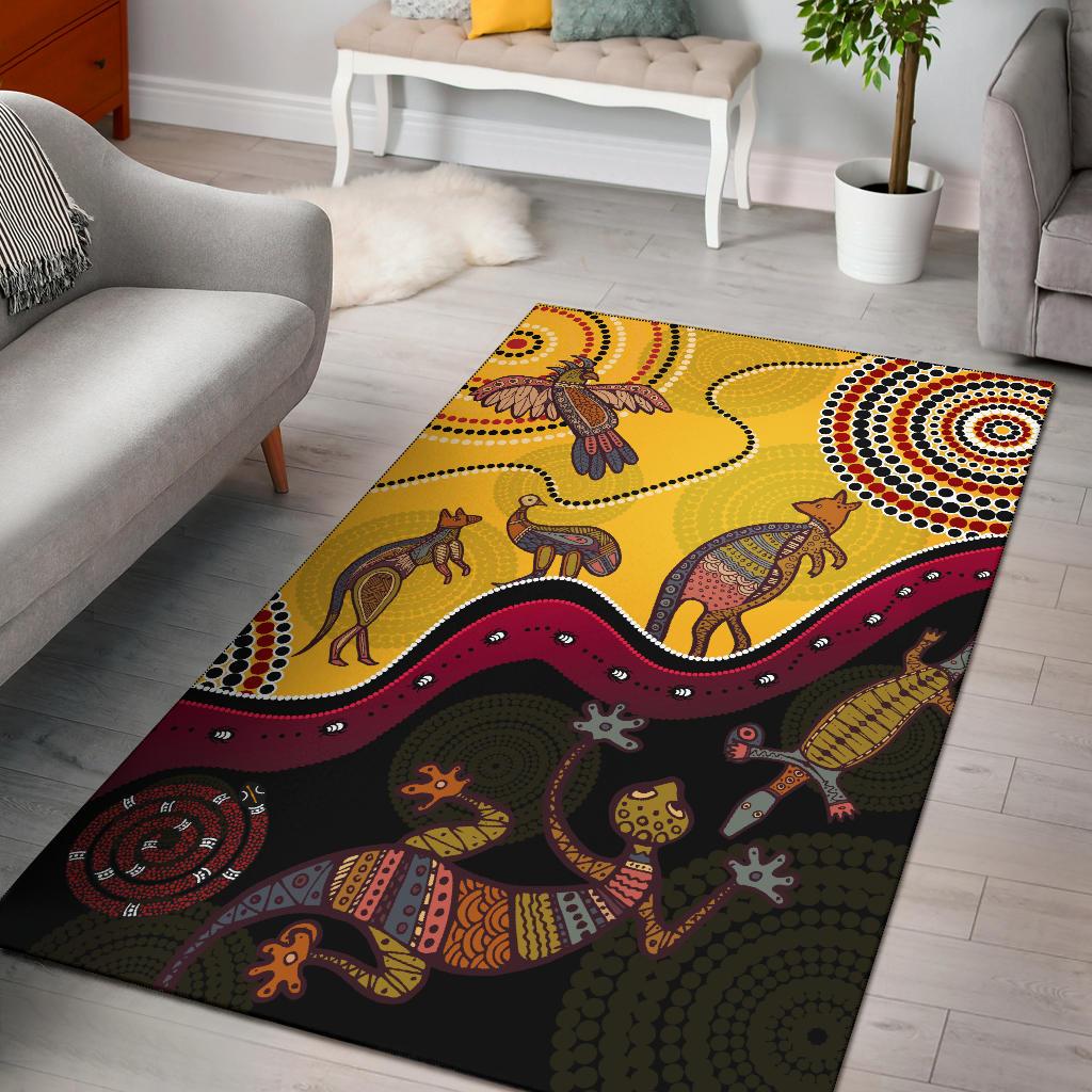 aboriginal-area-rug-indigenous-animals-life-art