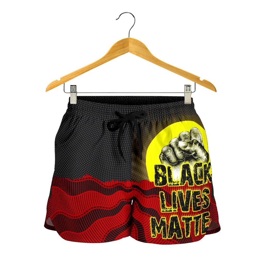 Women's Shorts, Aboriginal Black Lives Matter Sun Dot Painting - Vibe Hoodie