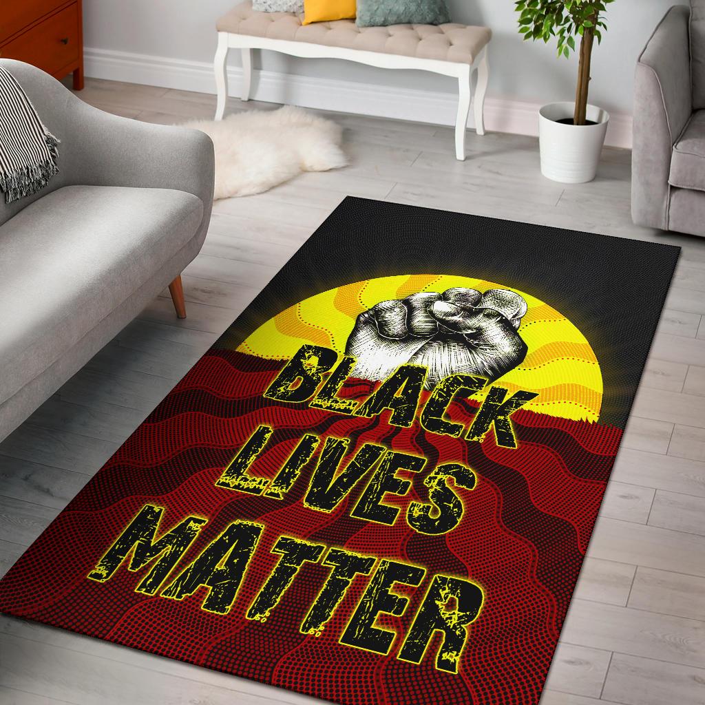 area-rug-aboriginal-black-lives-matter-sun-dot-painting