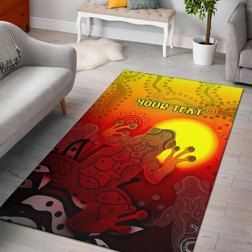 customaboriginal-area-rug-indigenous-frog-red