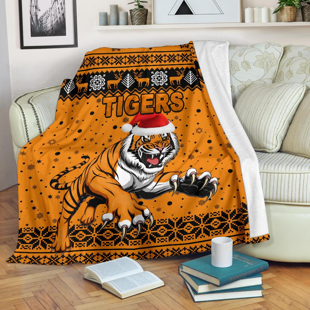 wests-christmas-premium-blanket-tigers-unique-vibes-orange