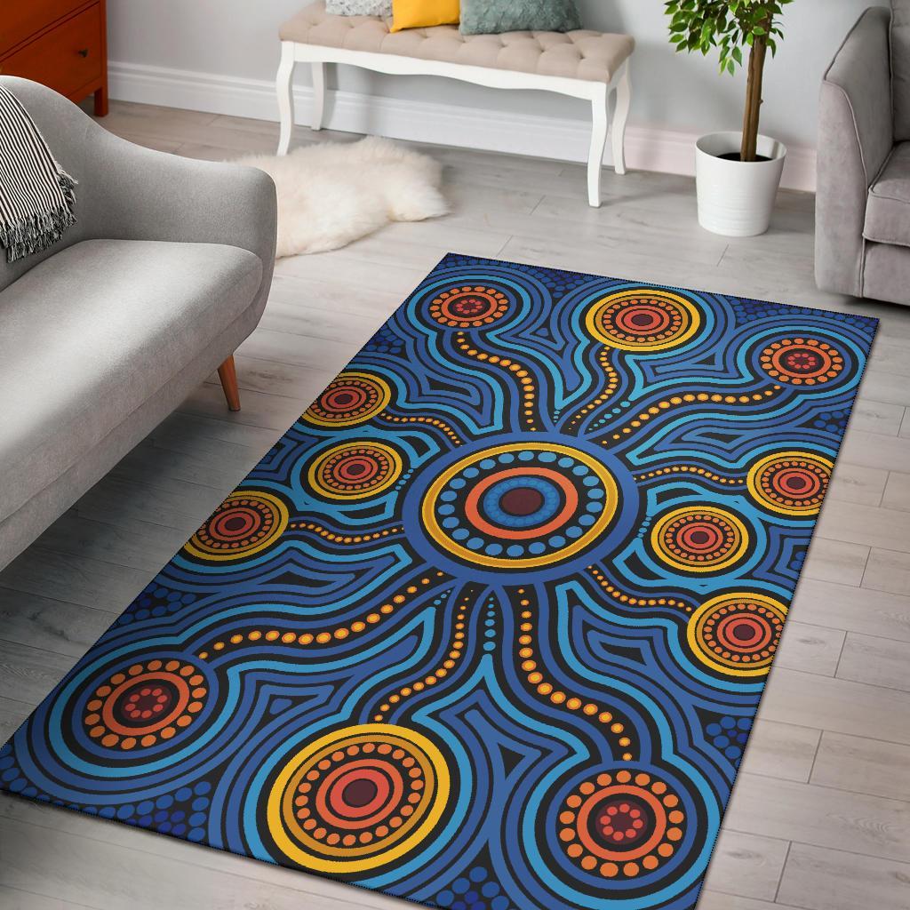 aboriginal-area-rug-aboriginal-flower-blue-dot-painting-art