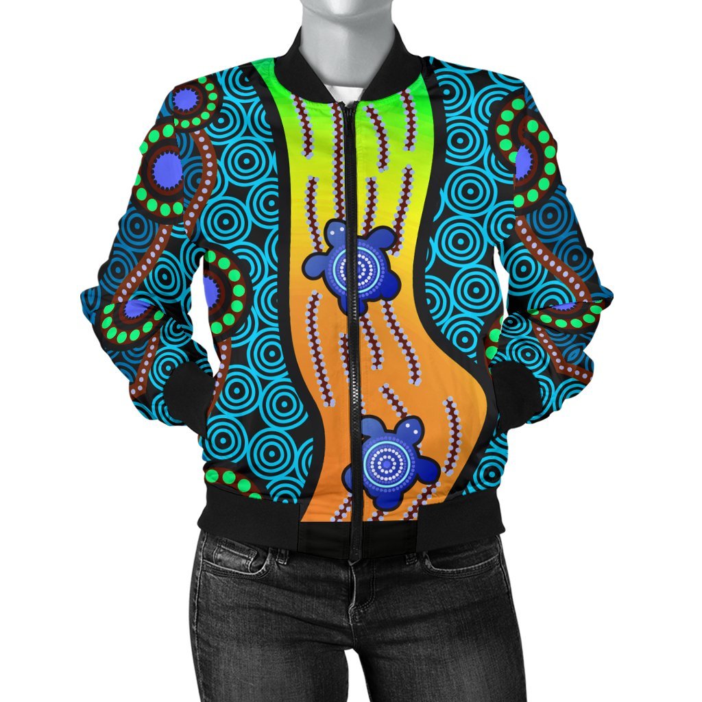 womens-bomber-jacket-aboriginal-turtle