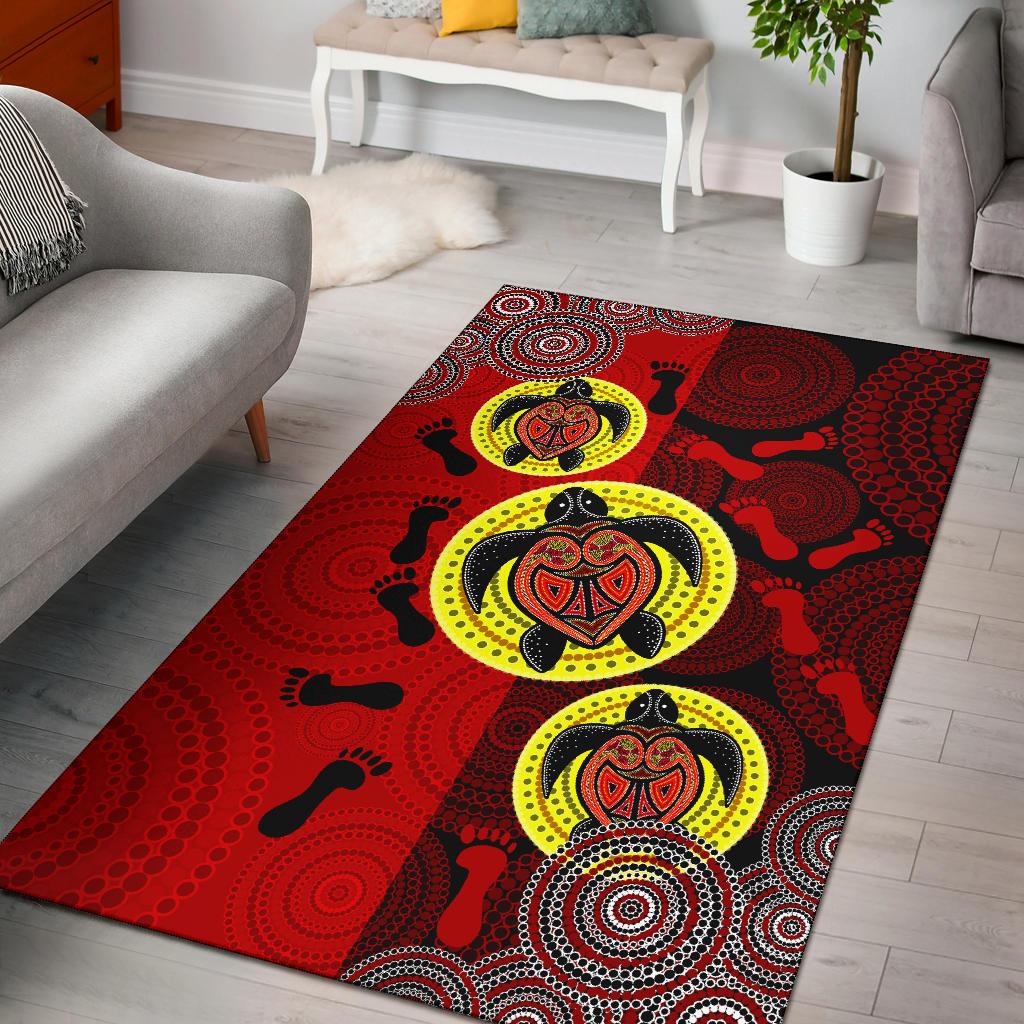 aboriginal-area-rug-turtle-footprint-circle-dot-painting