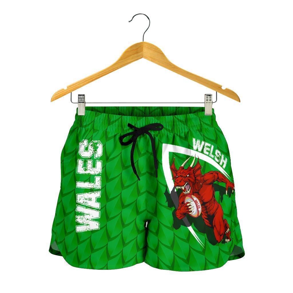 Wales Women'S Shorts - Welsh Dragon Rugby Champion - Vibe Hoodie