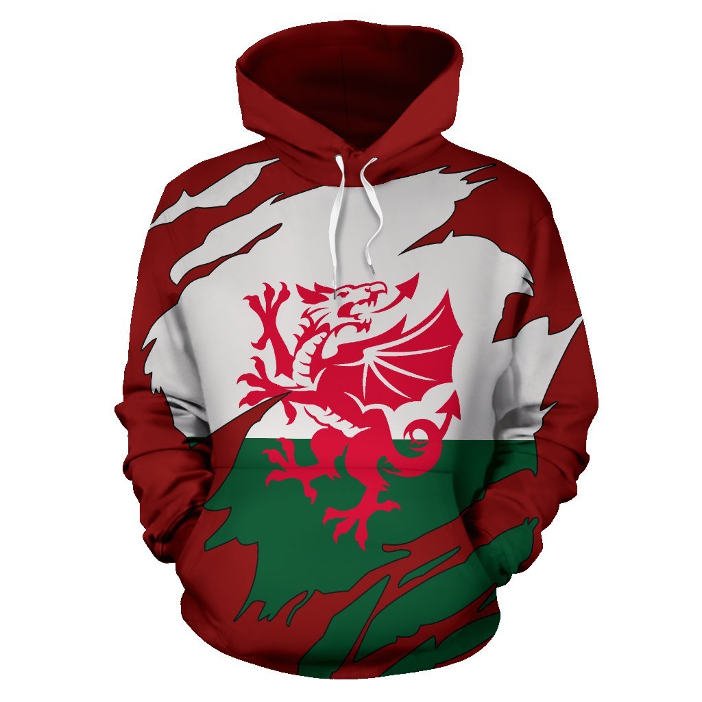 Wales In Me All Over Hoodie Red