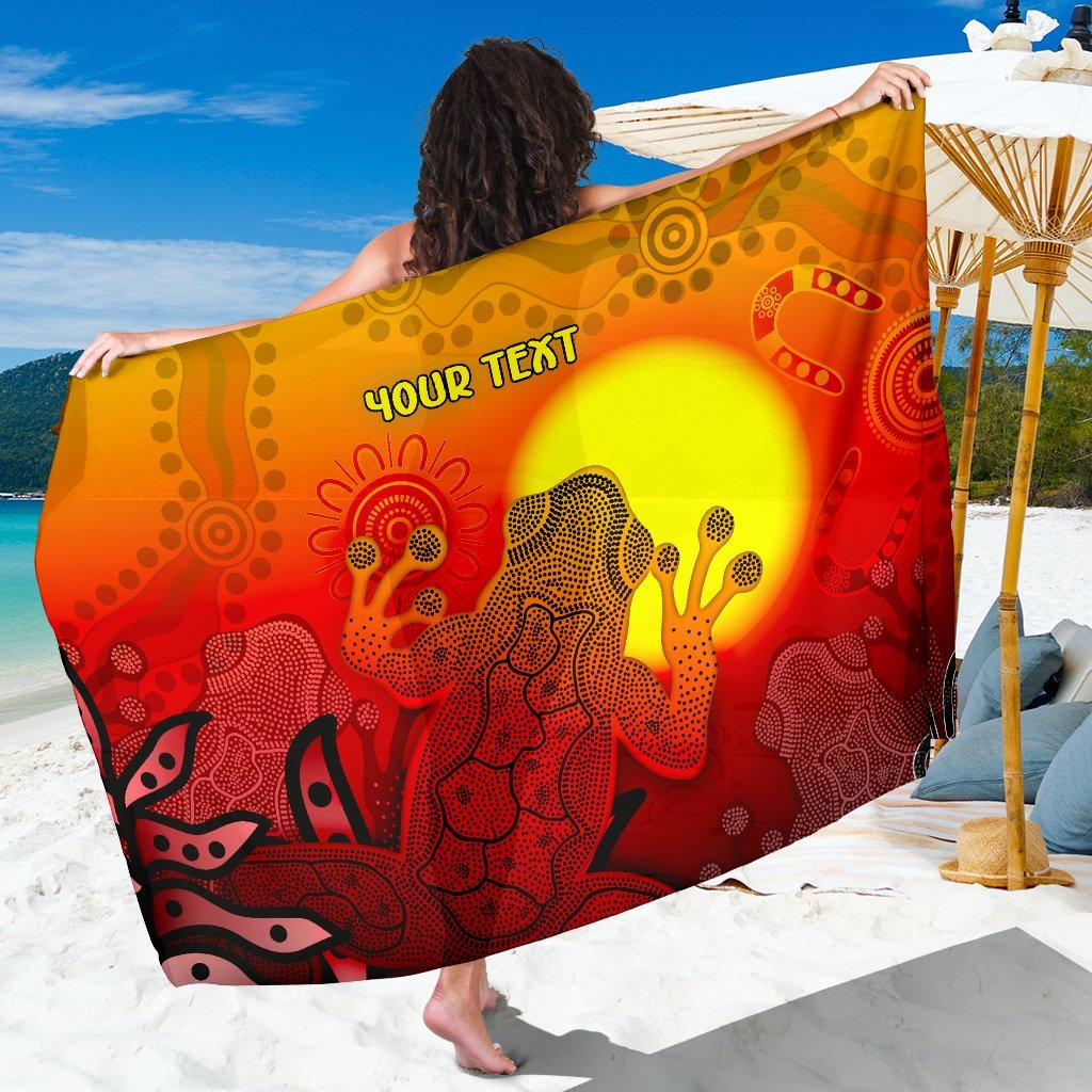 customaboriginal-sarong-indigenous-frog-red