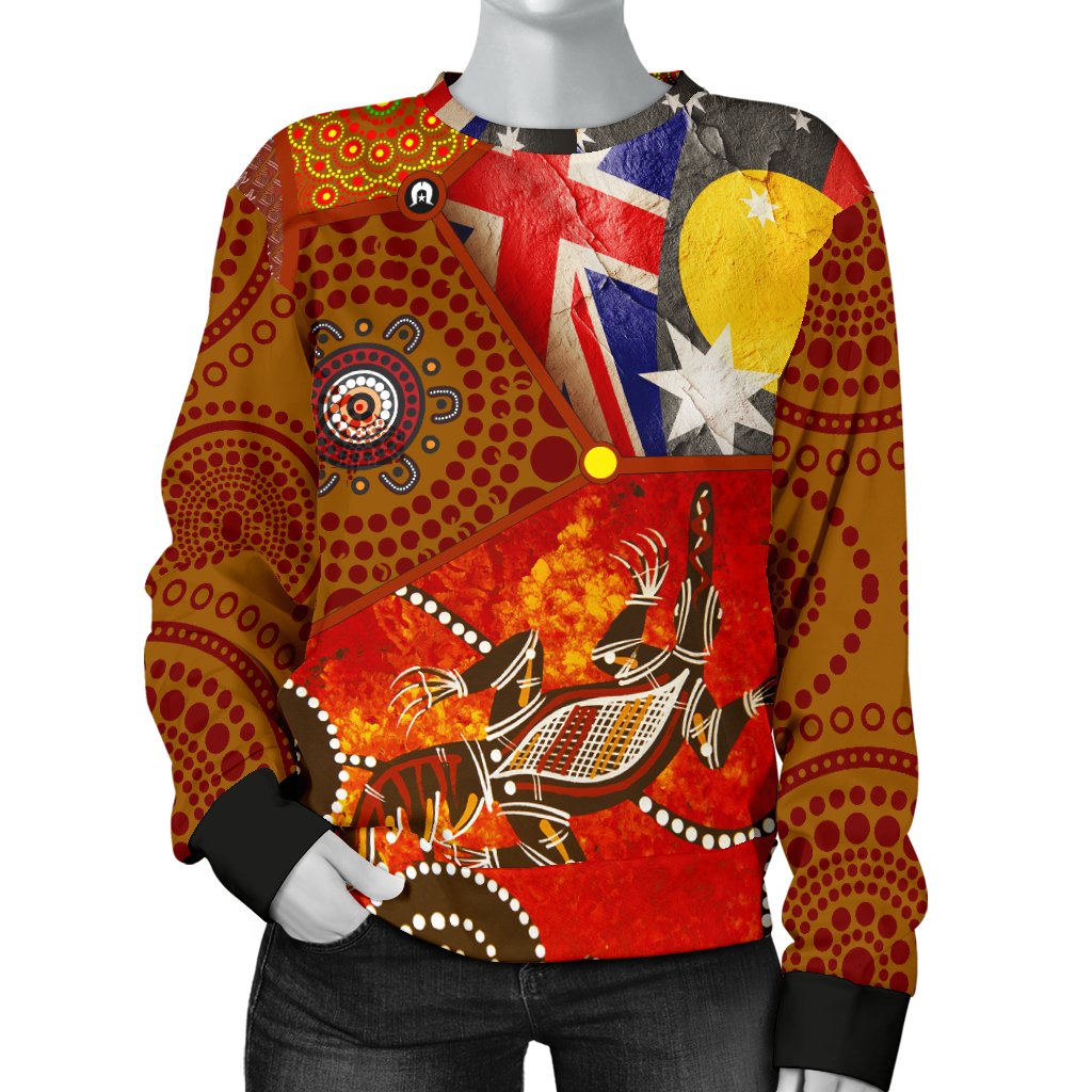 womens-sweaters-aboriginal-dot-painting-flags-crocodile