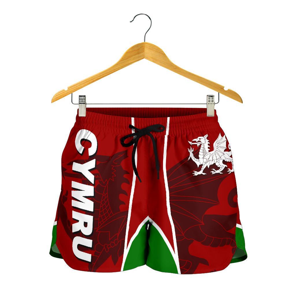 Wales Women's Shorts - Cymru Red Dragon - Vibe Hoodie