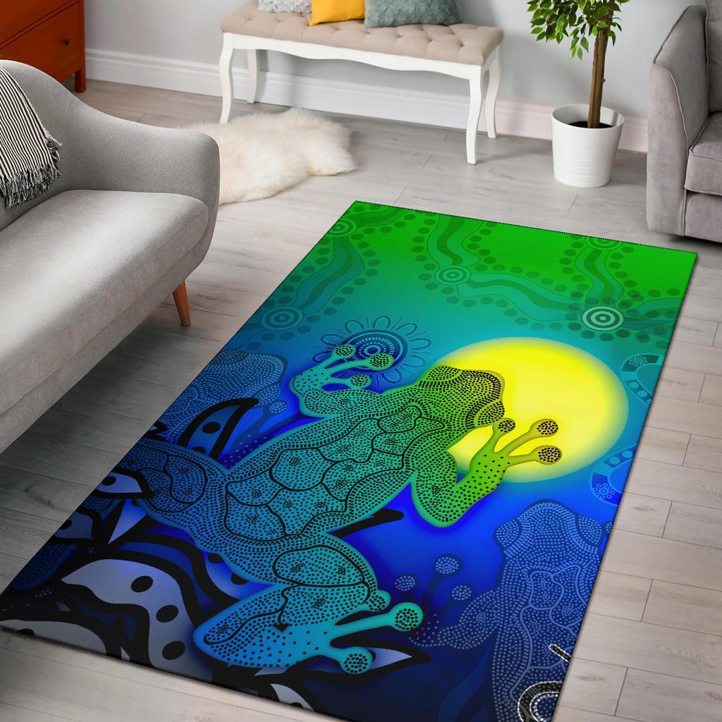 aboriginal-area-rug-indigenous-frog-blue