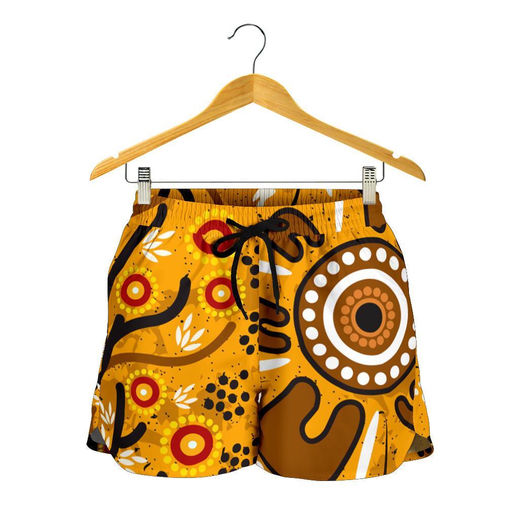 Women's Shorts - Aboriginal Art In Spring Style - Vibe Hoodie