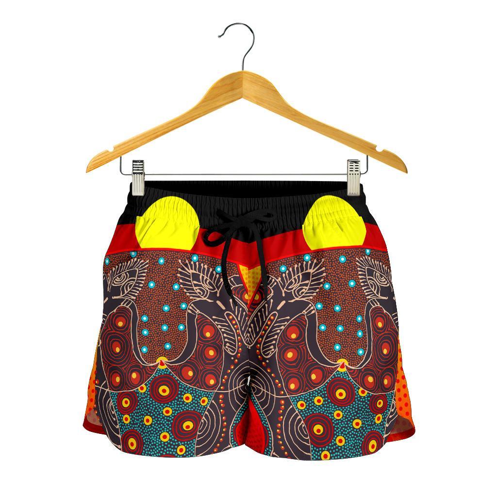 Women's Short - Aboriginal Sublimation Dot Pattern Style (Red) - Vibe Hoodie