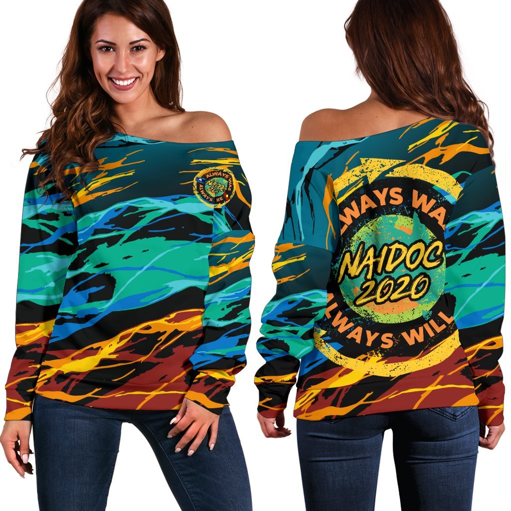 Women's Off Shoulder Sweater - Naidoc Always Was, Always Will Be - Vibe Hoodie