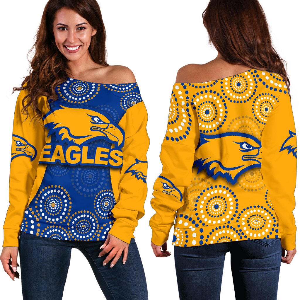 West Coast Eagles Women's Off Shoulder Sweater Special Aboriginal Style - Vibe Hoodie