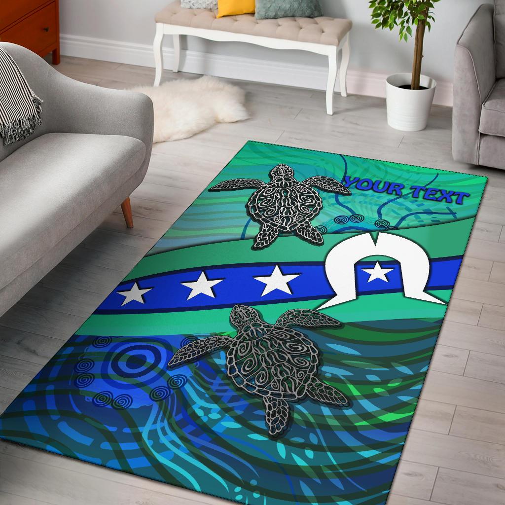 personalised-area-rug-torres-strait-flag-and-turtle