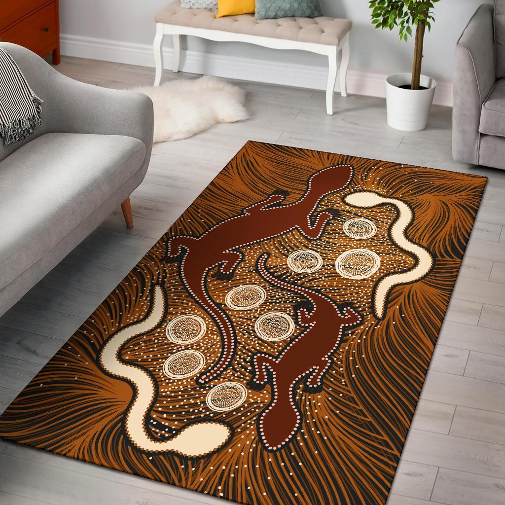 aboriginal-area-rug-indigenous-brown-lizard-and-white-snake-1