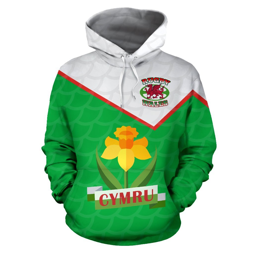 Wales Rugby Dragon With Daffodil Hoodie