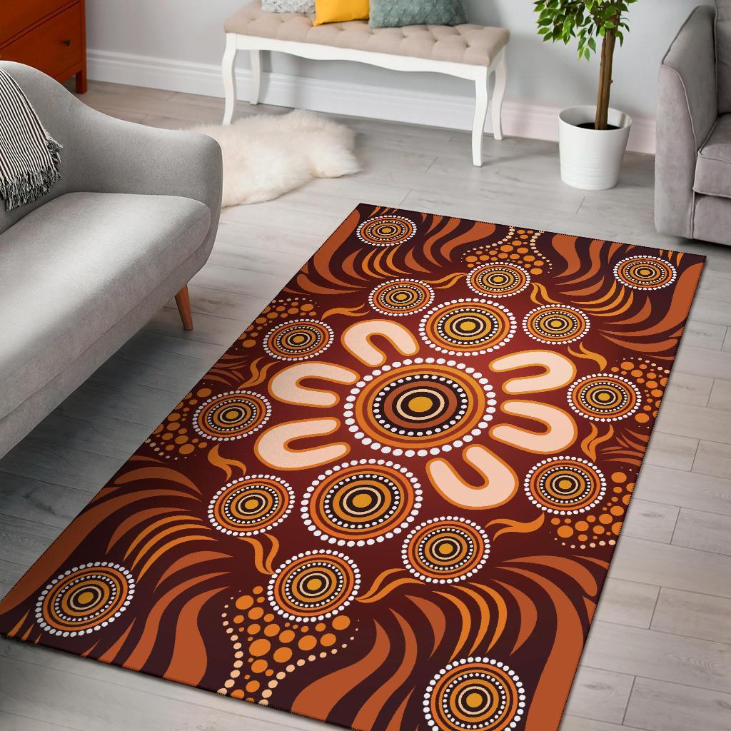 aboriginal-area-rug-circle-flowers-patterns-ver02