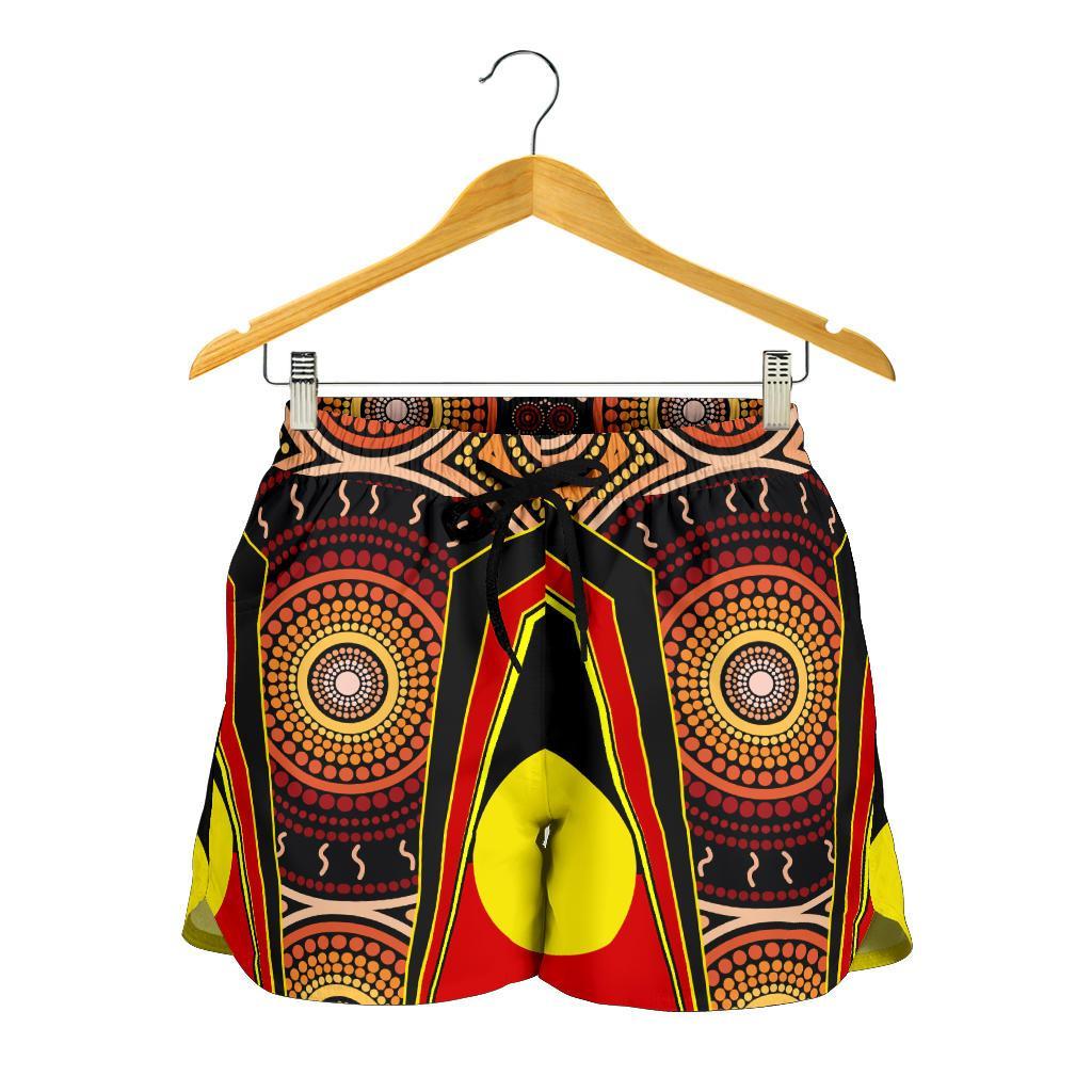 Women's Short - Aboriginal With Dot Painting Art - Vibe Hoodie