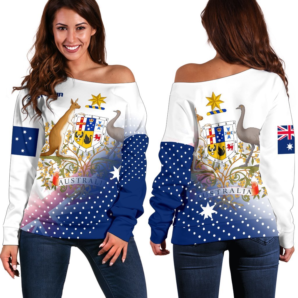 Women's Off Shoulder Sweater - Always Proud Of Australia - Vibe Hoodie