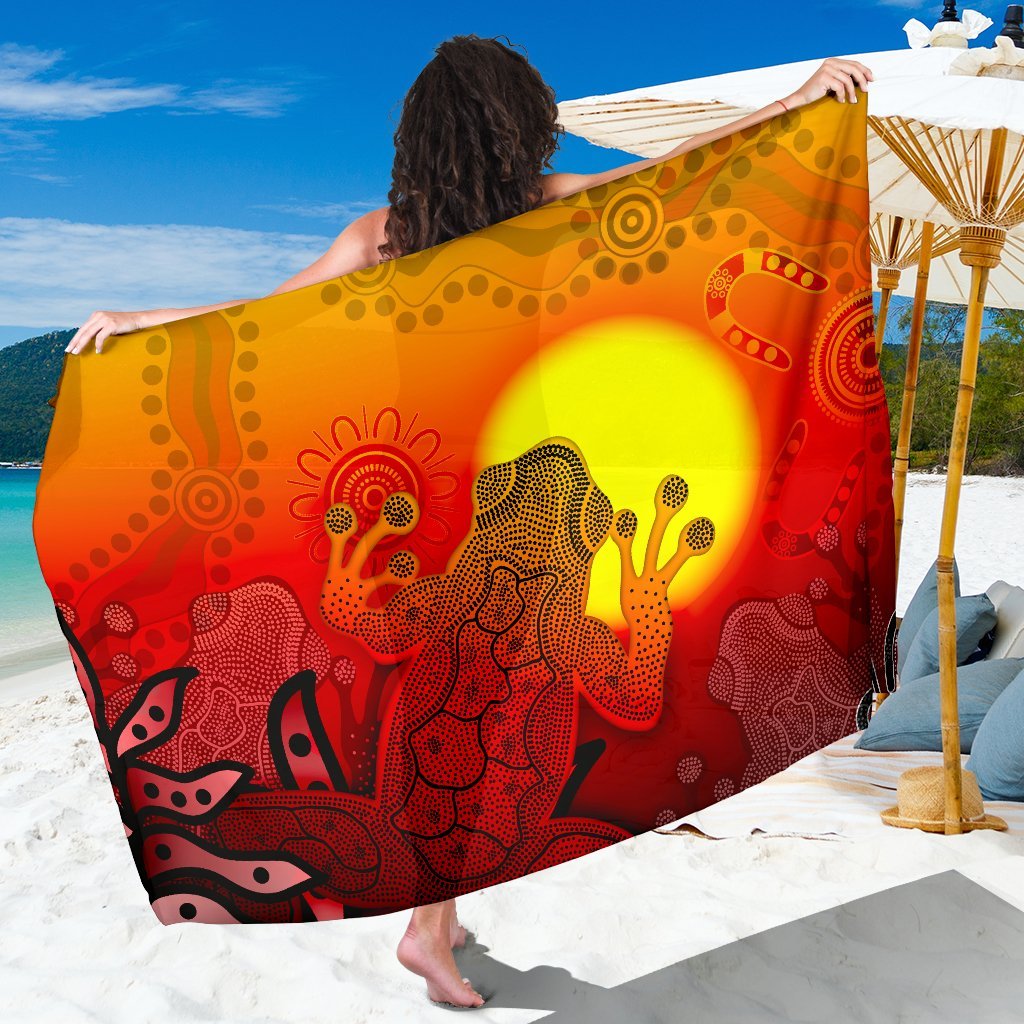 aboriginal-sarong-indigenous-frog-red