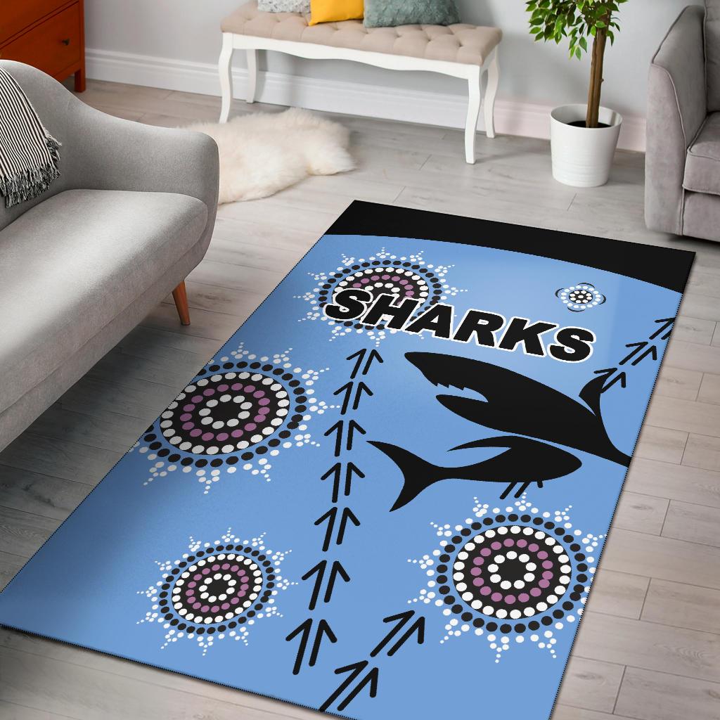 cronulla-area-rug-sharks-simple-indigenous-blue