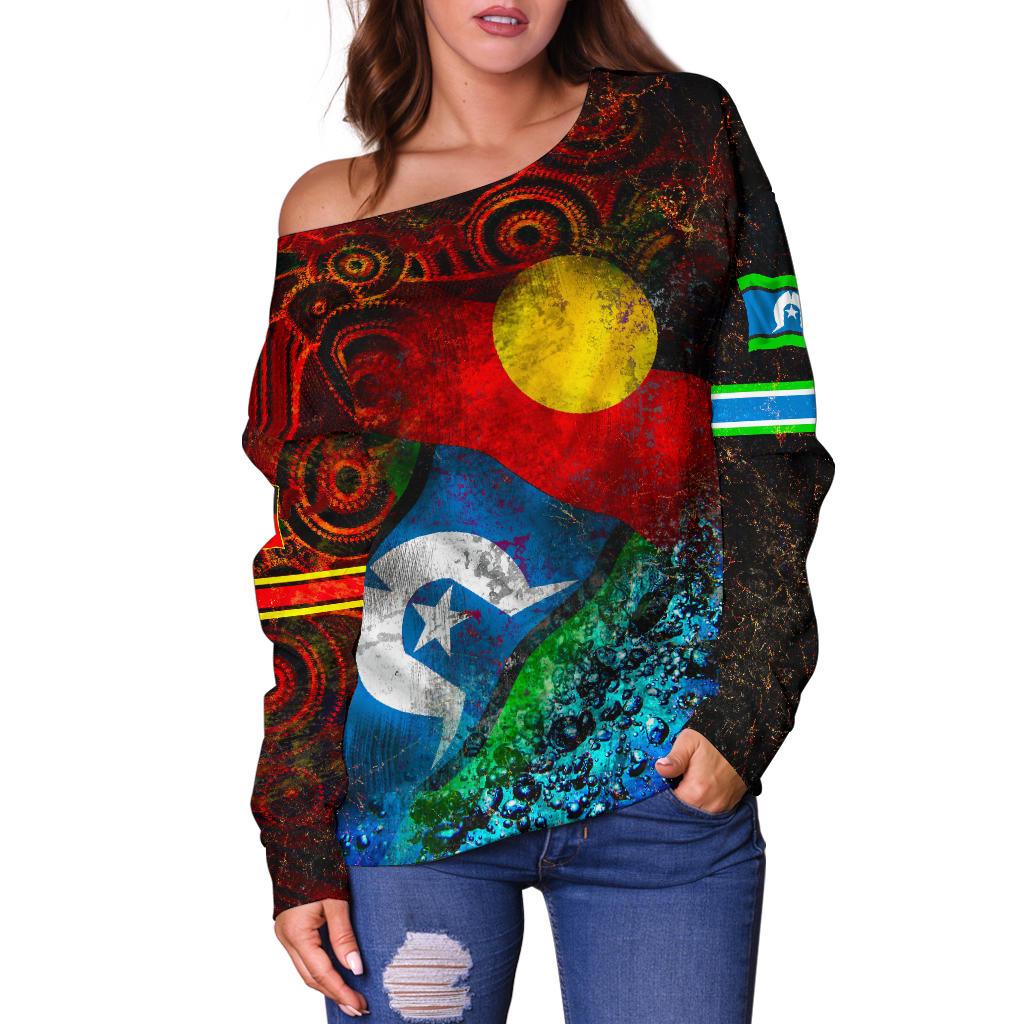 Women's Off Shoulder Sweater - Always Was, Always Will Be Naidoc Week 2021 - Vibe Hoodie