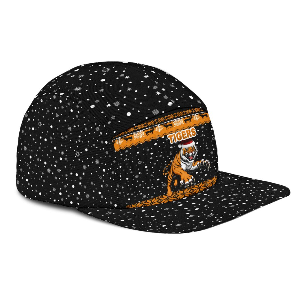 wests-christmas-5-panel-hat-tigers-unique-vibes-black