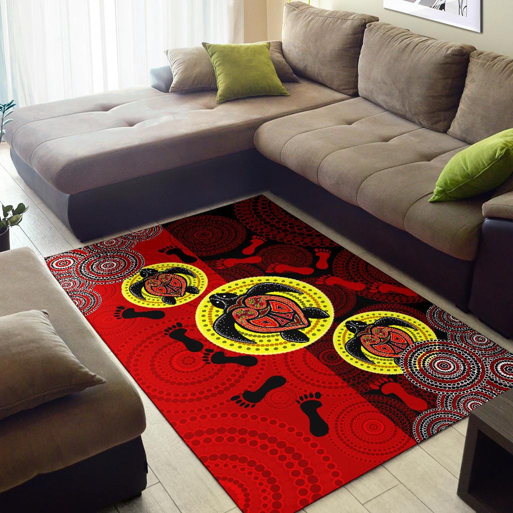 aboriginal-area-rug-turtle-footprint-circle-dot-painting