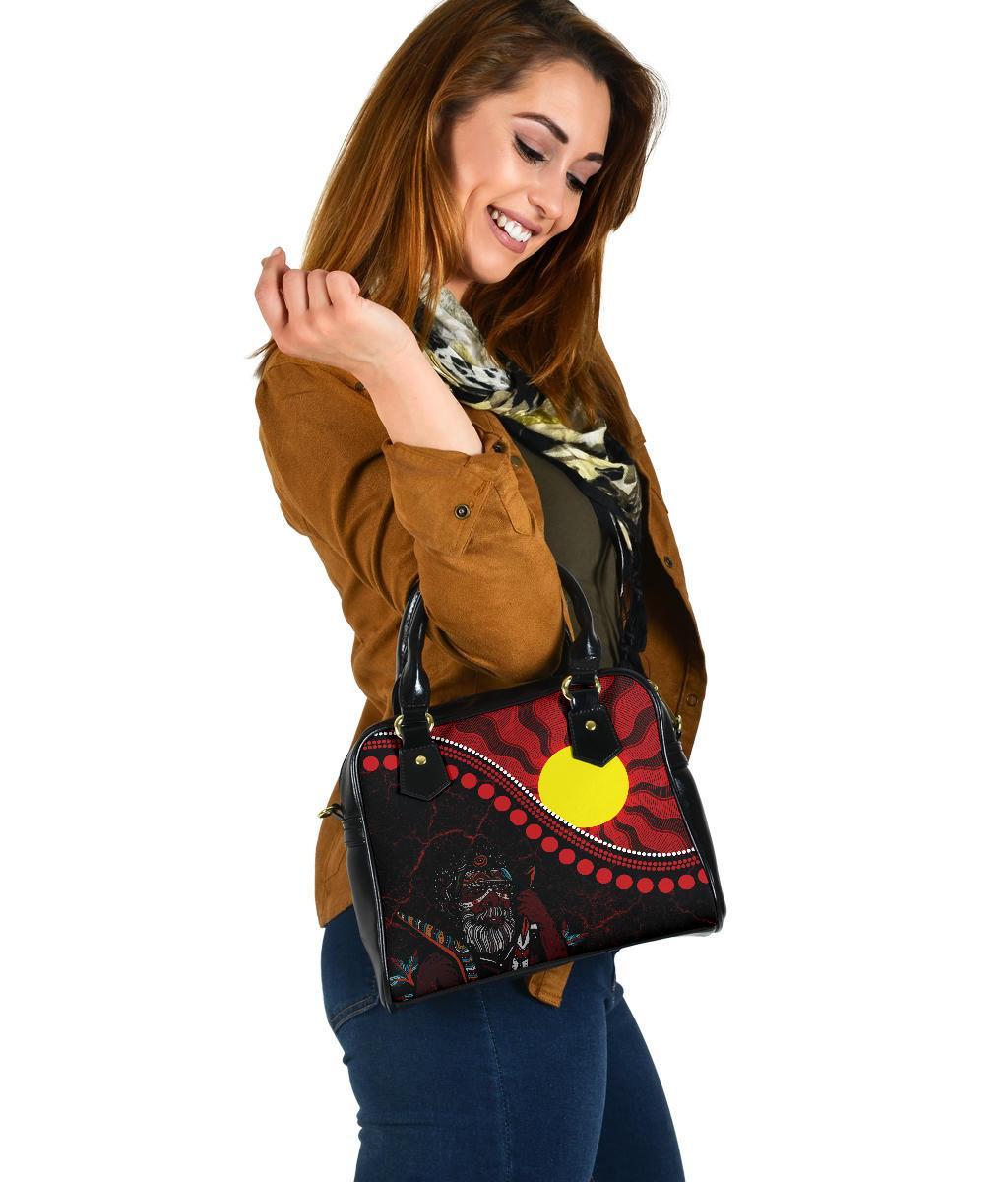 Aboriginal Shoulder Handbag - Indigenous People And Sun - Vibe Hoodie