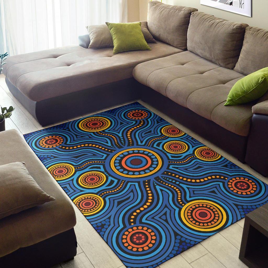 aboriginal-area-rug-aboriginal-flower-blue-dot-painting-art