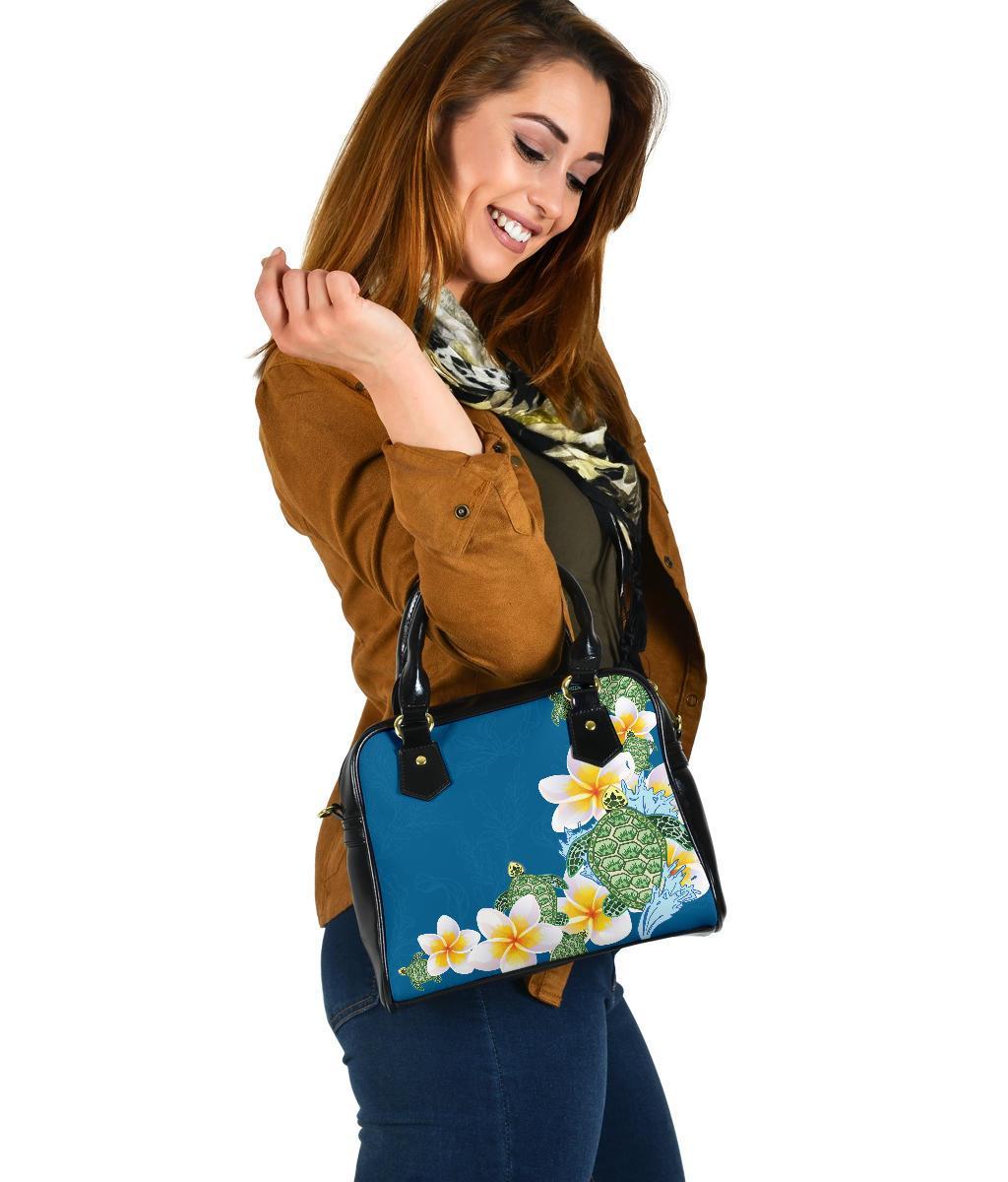 Plumeria Sea Turtle Shoulder Handbag - Vibe Hoodie