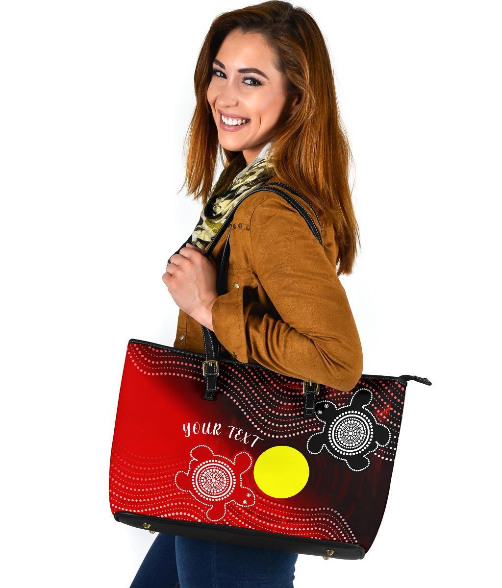 custom-aboriginal-leather-tote-bag-indigenous-circle-dot-painting-style