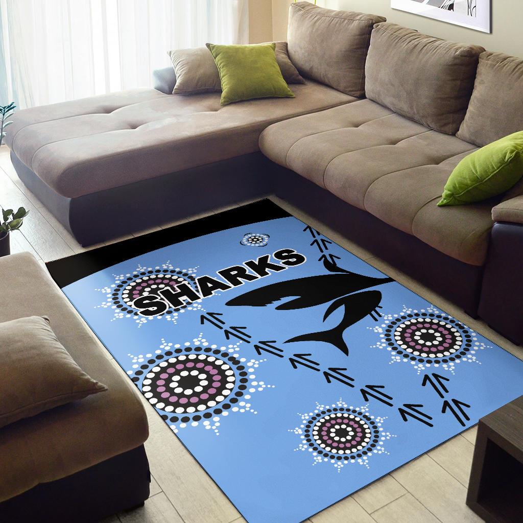 cronulla-area-rug-sharks-simple-indigenous-blue