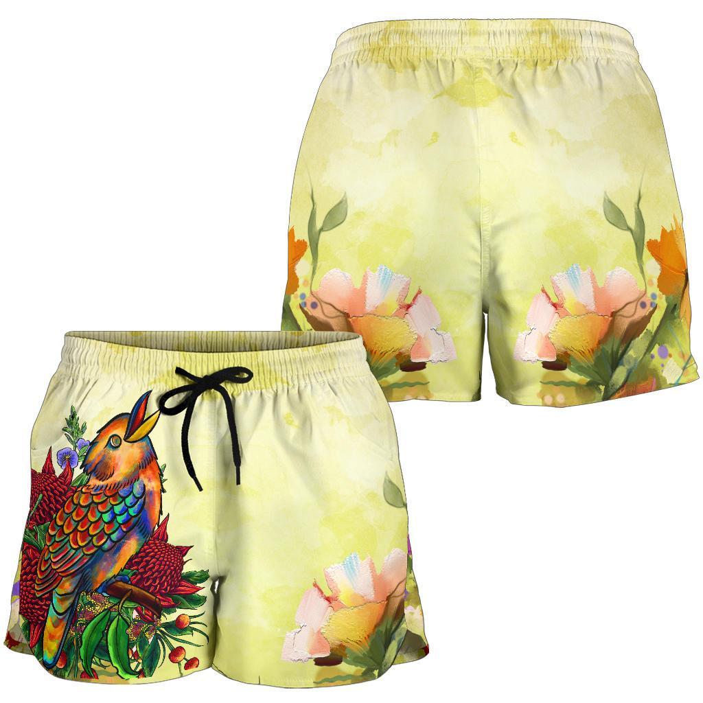 Women's Shorts - Australia Kookaburra With Waratah - Vibe Hoodie