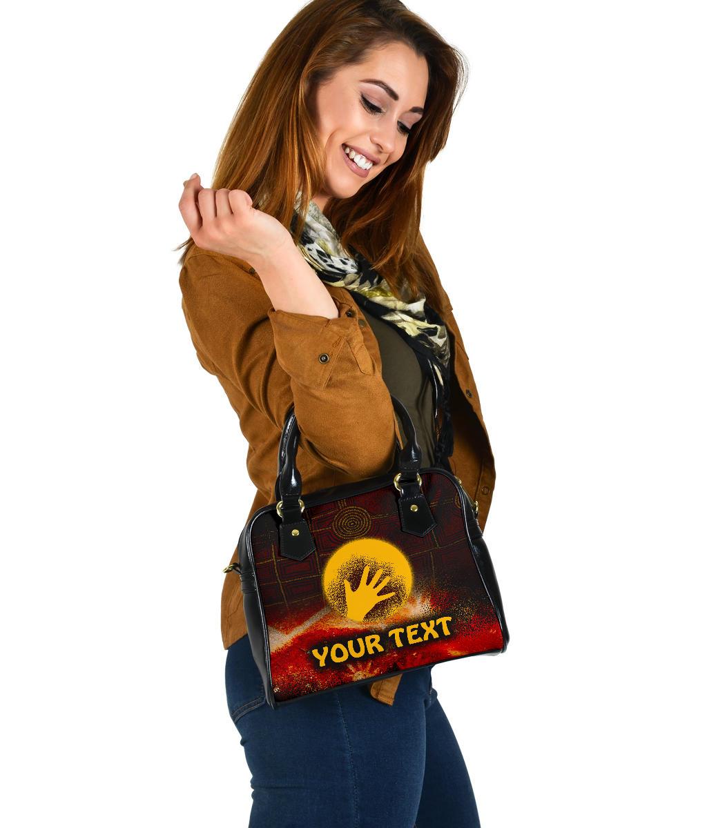 [Custom] Aboriginal Shoulder Handbag - Indigenous Flag Hand Art - Vibe Hoodie