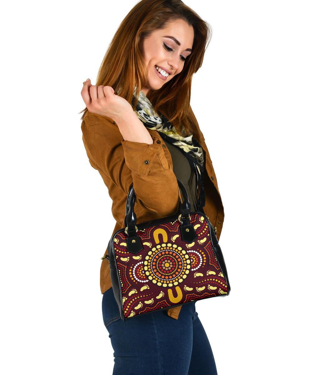 Shoulder Handbag - Indigenous Circle Footprint - Vibe Hoodie