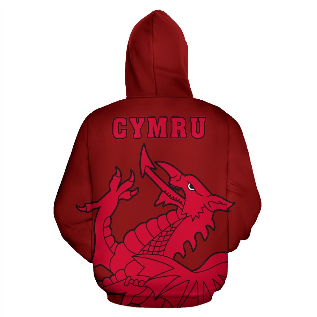 Wales In Me All Over Hoodie Red