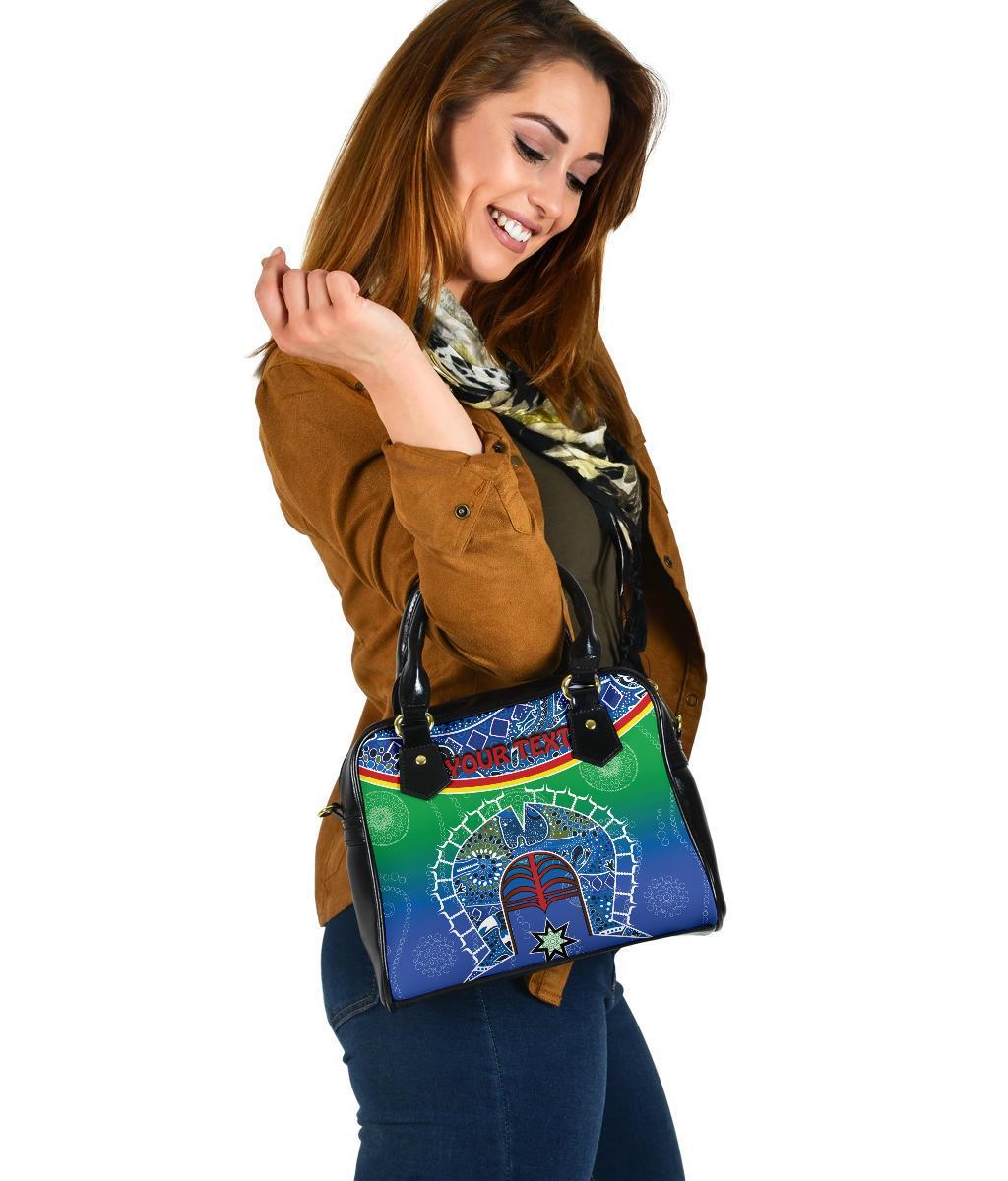 Personalised Shoulder Handbag  - Torres Strait Symbol With Aboriginal Patterns - Vibe Hoodie