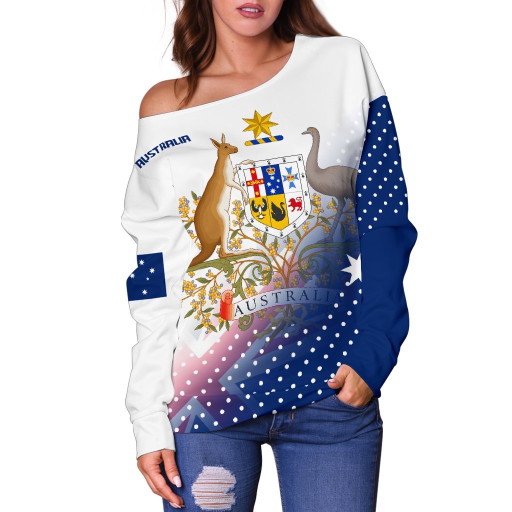 Women's Off Shoulder Sweater - Always Proud Of Australia - Vibe Hoodie